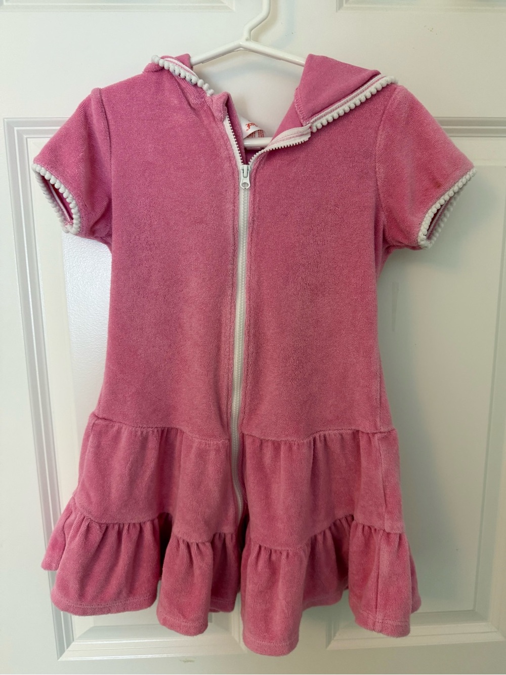 Cat & Jack Pink Hooded Terry Zip Tiered Dress